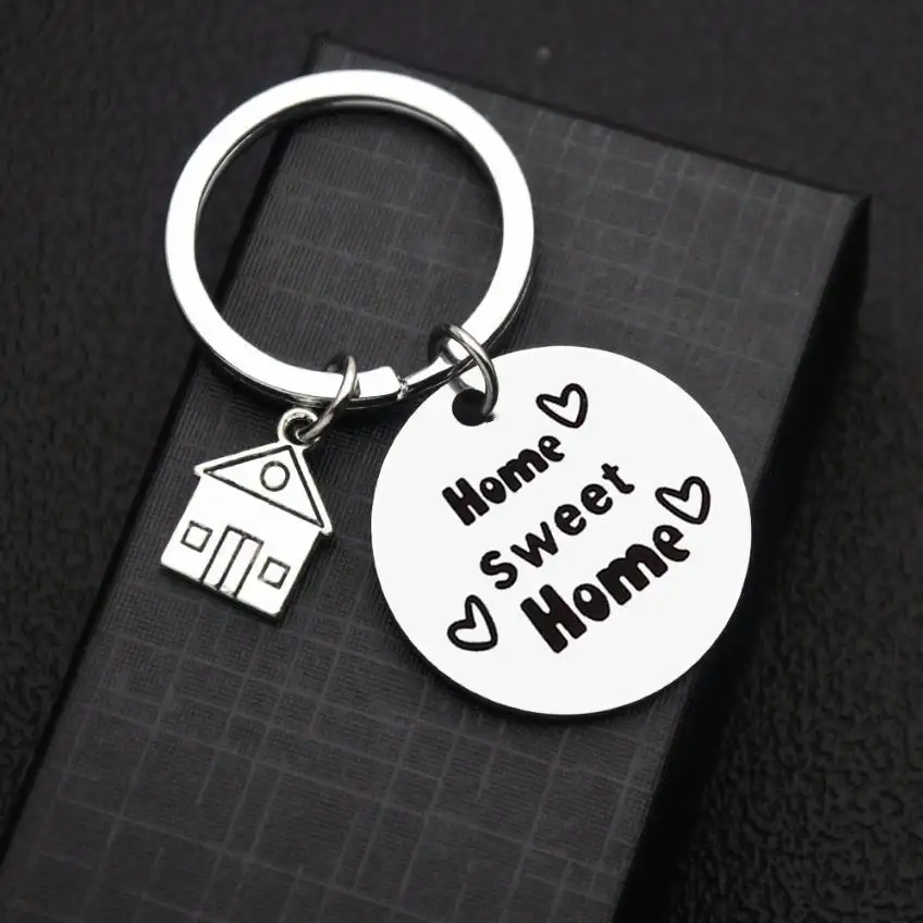 Nhà Đầu Tiên Của Chúng Tôi 2021 New House Keychain Thép Không Gỉ Keyring Tag Khuyến Mãi Quà Tặng