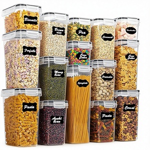 Ensemble <span class=keywords><strong>de</strong></span> 15 contenants <span class=keywords><strong>de</strong></span> rangement pour aliments <span class=keywords><strong>de</strong></span> cuisine moderne, en plastique sans BPA, boîtes à <span class=keywords><strong>céréales</strong></span>, boîtes <span class=keywords><strong>de</strong></span> rangement compatibles lave-vaisselle - Product Image 1