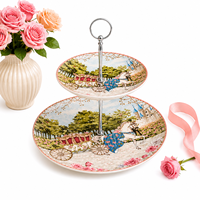 Présentoir à gâteaux 2 étages pour mariage, motif cheval, pour thé de l'après-midi, cupcakes, fruits secs et desserts
