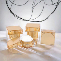 Vente chaude de pots de crème pour le visage en plastique doré avec couvercles pour les soins de la peau et l'emballage de lotion crème cosmétique pour les yeux