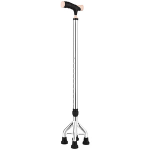 Bastón Telescópico Ajustable de Aleación de Aluminio con Cuatro Patas para Apoyo de Personas Mayores - Product Image 4