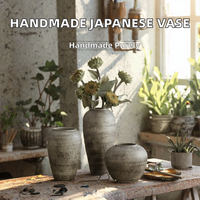 Vase en céramique Dwax, entièrement fait main, design pastoral japonais, 8 à 16 pouces de hauteur, pour la décoration de la maison et la rentrée scolaire