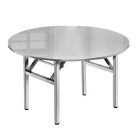 Table Ronde Moderne Pliable en Acier Inoxydable pour Mobilier d'Intérieur/Extérieur, Mariages, Banquets et Événements