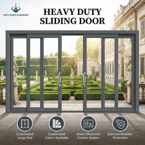 Puertas Corredizas de Aluminio Modernas y Resistentes, Personalizadas al por Mayor, con Doble Acristalamiento de Vidrio Templado, para Cocina, Supermercado, Interior y Jardín - Product Image 5