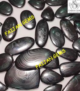 Argent naturel Psilomelane Vente en gros Cabochon Lot Argent Chrome Psilomelane Pierres Précieuses Pendentif Collier Fabrication de Bijoux Fourniture - Product Image 2