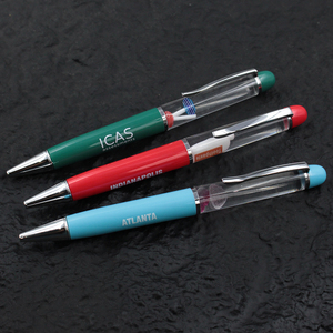 Pulpen Promosi Logo OEM dengan Cairan Mengambang 2D/3D, Alat Tulis Unik, Pulpen Logam Plastik Kuning, Hadiah untuk Acara - Product Image 6