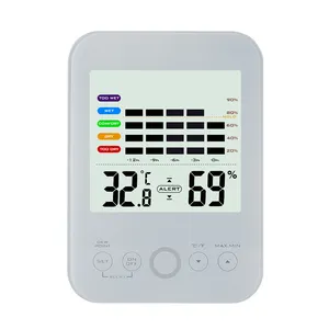 Pengukur temperatur dan kelembapan digital, termometer elektronik higrometer dengan indikator kenyamanan, tampilan digital dalam ruangan