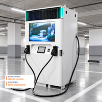 Batterie de stockage LiFePO4 120 kWh, chargeur rapide DC 60 kW, double connecteur CCS2, OCPP1.6J, chargeur DC commercial pour voiture électrique