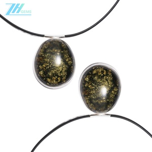 Pendentif en ambre vert-or de 25 g, ambre de <span class=keywords><strong>la</strong></span> <span class=keywords><strong>Baltique</strong></span> de grande taille et argent sterling, pendentif en ambre brillant, différentes nuances d'ambre - Product Image 2