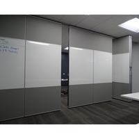 Cloison Opérable Mobile Acoustique Amovible en MDF Pliable avec Portes pour Bureau