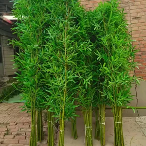 工厂制造室内室外使用真正的竹干塑料人造竹屏，用于酒店餐厅装饰