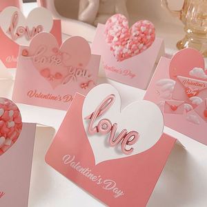 Cartes de vœux romantiques en forme de cœur rose pour la Saint-Valentin, impression de cartes de remerciement pour femmes - Offre spéciale - Product Image 2