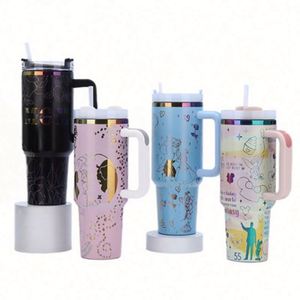 Vaso Térmico Moderno de 40 oz con Asa y Pajita Abatible, Personalizable con Logotipo - Botella de Agua de Acero Inoxidable Aislada y Resistente a Fugas, Ideal para Regalo - Product Image 1
