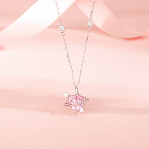 Love Planet Pearl Necklace Chains 14K Gold Plated for Women Girls Dainty Celestial Romantic Jewelry Minimalist Space <strong>Gift</strong> - Product Image 3