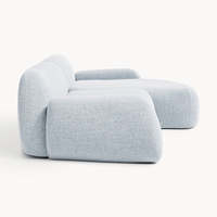 Canapé d'angle modulaire 3 places en tissu bouclé, mobilier de maison moderne et minimaliste pour salon et villa