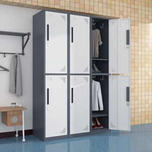 Armoire de chambre à 2 portes en acier, armoire de rangement métallique, armoire de classement, penderie de chambre - Product Image 2