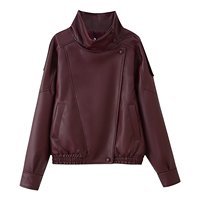 Commerce extérieur transfrontalier Automne Hiver 2025 Nouvelle veste blazer femme style européen américain à double col ample tendance en PU