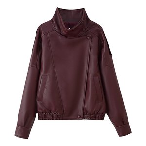 Giacca Blazer in Ecopelle da <span class=keywords><strong>Donna</strong></span> Stile Europeo-Americano con Doppio Colletto, Vestibilità Ampia, Nuova Collezione Autunno Inverno 2025 per il Commercio Estero Transfrontaliero - Product Image 5