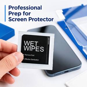 Lingettes nettoyantes pour écrans, individuelles, format poche, en microfibre, sans peluches, logo personnalisé OEM, utilisation multi-surfaces - Product Image 2