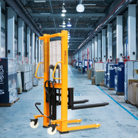 Petit empileur de levage à charge automatique Mini chariot élévateur semi-électrique portable Chariot élévateur de levage manuel à main