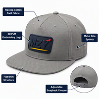 Topi Snapback 5 Panel Model Formal Bordir Logo 3D Custom, Pinggiran Datar, Bahan Katun Twill, Dapat Disesuaikan, Cocok untuk Logistik dan Teknologi