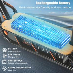 Scooter Eléctrico KUGOO C1 PRO+ con Maletero, 500W, 48V, 70KM de Autonomí<span class=keywords><strong>a</strong></span>, Scooter Eléctrico de 2 Ruedas para Adultos, Patineta Eléctrica - Product Image 3
