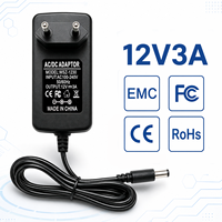 Chargeur mural 12V 3A certifié ODM CCC avec protection contre les courts-circuits, prise EU, adaptateur secteur AC/DC 36W pour moniteur