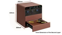 Caja Fuerte Inteligente a Prueba de Fuego con Estuche para Relojes, Cerradura de Huellas Dactilares, Doble Cajón para Joyas, Armario y Guardarropa