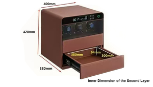 Caja Fuerte Inteligente a Prueba de Fuego <span class=keywords><strong>con</strong></span> Estuche para Relojes, Cerradura de Huellas Dactilares, Doble Cajón para Joyas, Armario y Guardarropa - Product Image 3