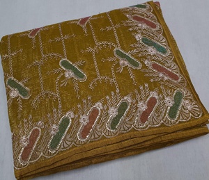 New <b>Designer</b> Silk Traditional Georgette Embroidery Work with Jeri Work Party Saree Collection - Product Image 6