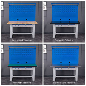 Banco de Trabajo Metálico Personalizado de 3 Cajones <span class=keywords><strong>para</strong></span> Taller Mecánico, Gabinete de Almacenamiento de Herramientas Resistente <span class=keywords><strong>para</strong></span> Garaje con Panel Perforado - Product Image 4