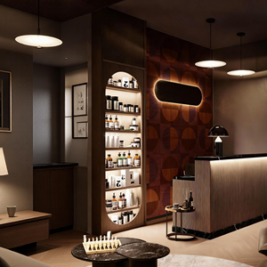 Muebles de Barbería de Diseño Moderno y Lujoso Personalizados con Iluminación LED 3D, Vitrinas <span class=keywords><strong>Vintage</strong></span> para Peluquería con Iluminación - Product Image 2