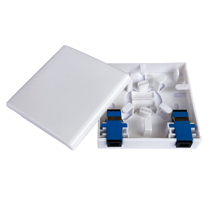 Innen-Wandsteckdose mit 2 Anschlüssen, Glasfaser-Oberflächenmontagebox, Weiß, SC Simplex LC Duplex - Product Image 1