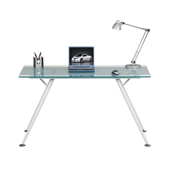 Mesa de estudo para estudantes, mesa moderna de computador com bico de aço e vidro de alta qualidade