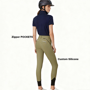 Leggings Personalizados para Montar a Caballo, Leggings Geométricos de Silicona, Resistentes al Desgaste, Cintura Alta, Pantalones de Montar para Mujer - Product Image 1