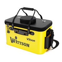 Boîte de pêche avec pompe à oxygène intégrée, sac latéral de stockage d'eau et balance – Équipement de pêche transparent pour poissons vivants