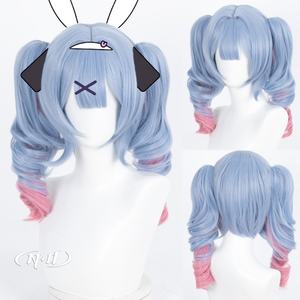 Perruque de <span class=keywords><strong>cosplay</strong></span> N.D. marron clair, fabriquée à la machine, en fibre haute température, résistante à la chaleur, avec bonnet en filet rose (taille moyenne, densité 130 %) - Product Image 1