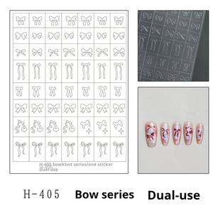 Pochoirs transparents pour ongles, motifs étoile, croix, cœur, papillon, nœud, pour peinture au pistolet, autocollants adhésifs pour nail art - Product Image 5