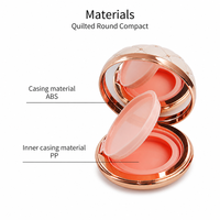 Étui Cosmétique Compact Matelassé Vide 13g Rose Doré avec Miroir et Plateau Intérieur en ABS PP, Couleurs Personnalisées OEM, Vente en Gros, Lotion Soin de la Peau