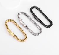 Élégant Unisexe 18K Plaqué Or En Acier Inoxydable Blé Chaîne Dubaï Bracelet Lien Bracelets pour Fêtes Cadeaux Accessoire À La Mode