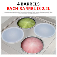 Machine à glaçons professionnelle 4 bacs 2,2 L en acier inoxydable avec moteur, 660W 220V, contrôle automatique, refroidissement par air, pour salons de desserts