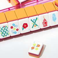 Set Mahjong Amerika Warna Oranye, Hiburan Santai, Pencocokan Warna, Akrilik, Grosir