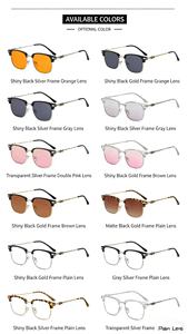 Kính mắt thời trang unisex 2023, màu xanh dương nhạt, kiểu dáng cổ điển, chống ánh sáng xanh, chất liệu PC kim loại bán gọng vuông, bền, hỗ trợ cận thị - Product Image 4