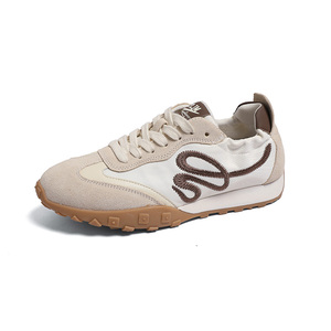 Zapatillas Deportivas de Suela Gruesa para Mujer, Primavera-Verano 2026, Transpirables, Rojas, de Cuero Genuino, Cómodas, Blancas - Product Image 3