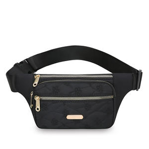 Sac banane élégant pour femme, plusieurs poches, résistant à l'eau, fermeture éclair, violet foncé, bleu lac, rouge, violet, bleu foncé, noir - Product Image 5