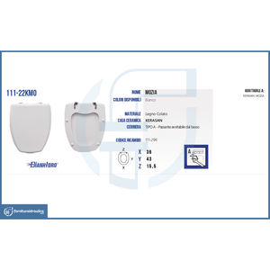 Kerasan Mozia Vase Abattant de toilettes design carré moderne pour salle de bain domestique - Durable en bambou, bois, plastique PP, résine urée UF - Product Image 2