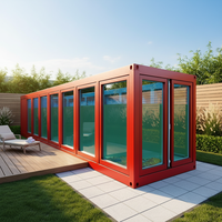 Maison préfabriquée industrielle moderne en acier de 40 pieds avec grandes fenêtres en verre, système de filtration de piscine populaire pour conteneur de 20 pieds, durable