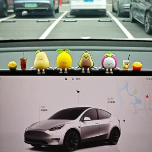 ของตกแต่งหน้าจอรถยนต์รูปผักสีแดงสดน่ารัก ทำจากยางนิ่ม DIY สำหรับตกแต่งคอนโซลกลางภายในรถ - Product Image 3