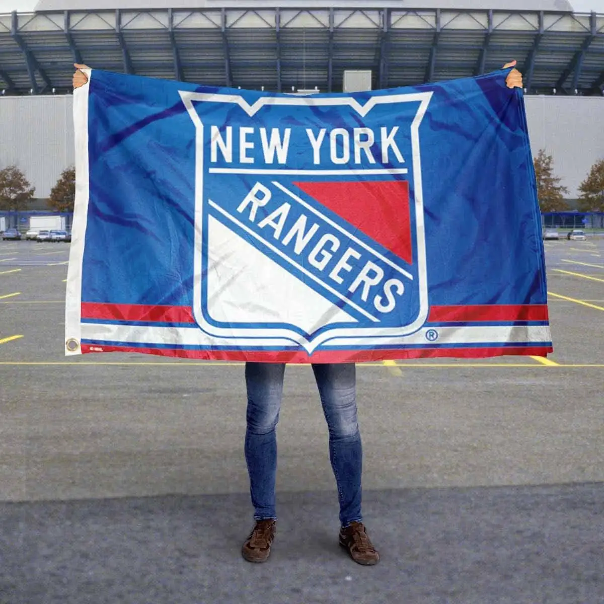 Bandera de los Rangers de Nueva York, Bandera de rayas, 3x5, pie