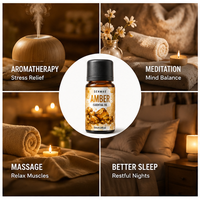 Huile essentielle d'ambre naturelle de qualité supérieure ; apaisante et calmante, adaptée à la diffusion aromathérapeutique et au massage corporel.